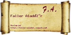 Faller Aladár névjegykártya